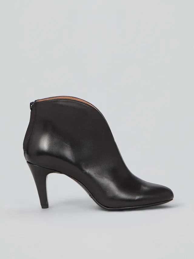 Ovyè Tronchetti con tacco pelle neri tacco 7 cm