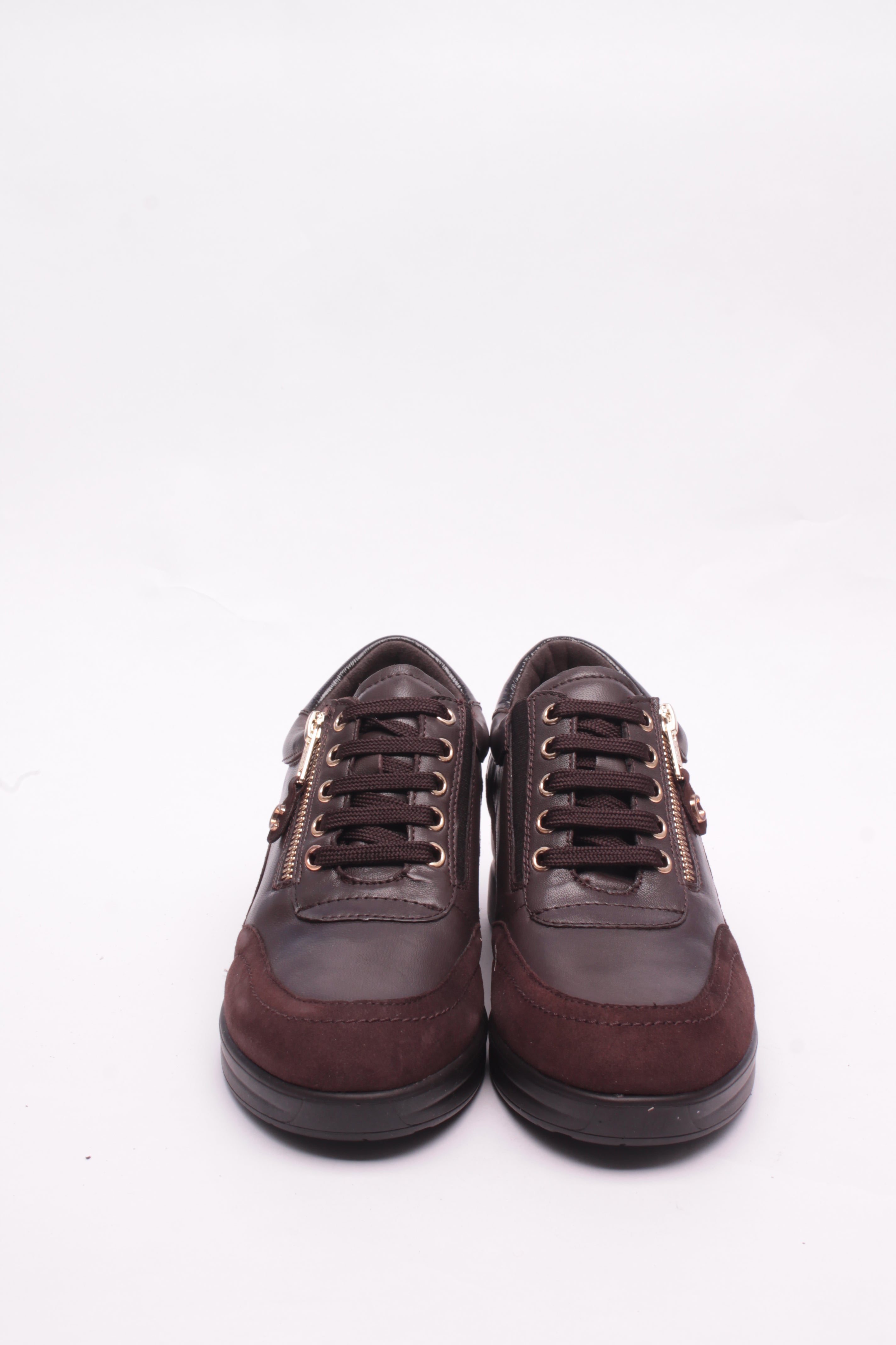 Cinzia Soft Sneakers Scarpa Donna Pelle Marrone Tacco 3 cm