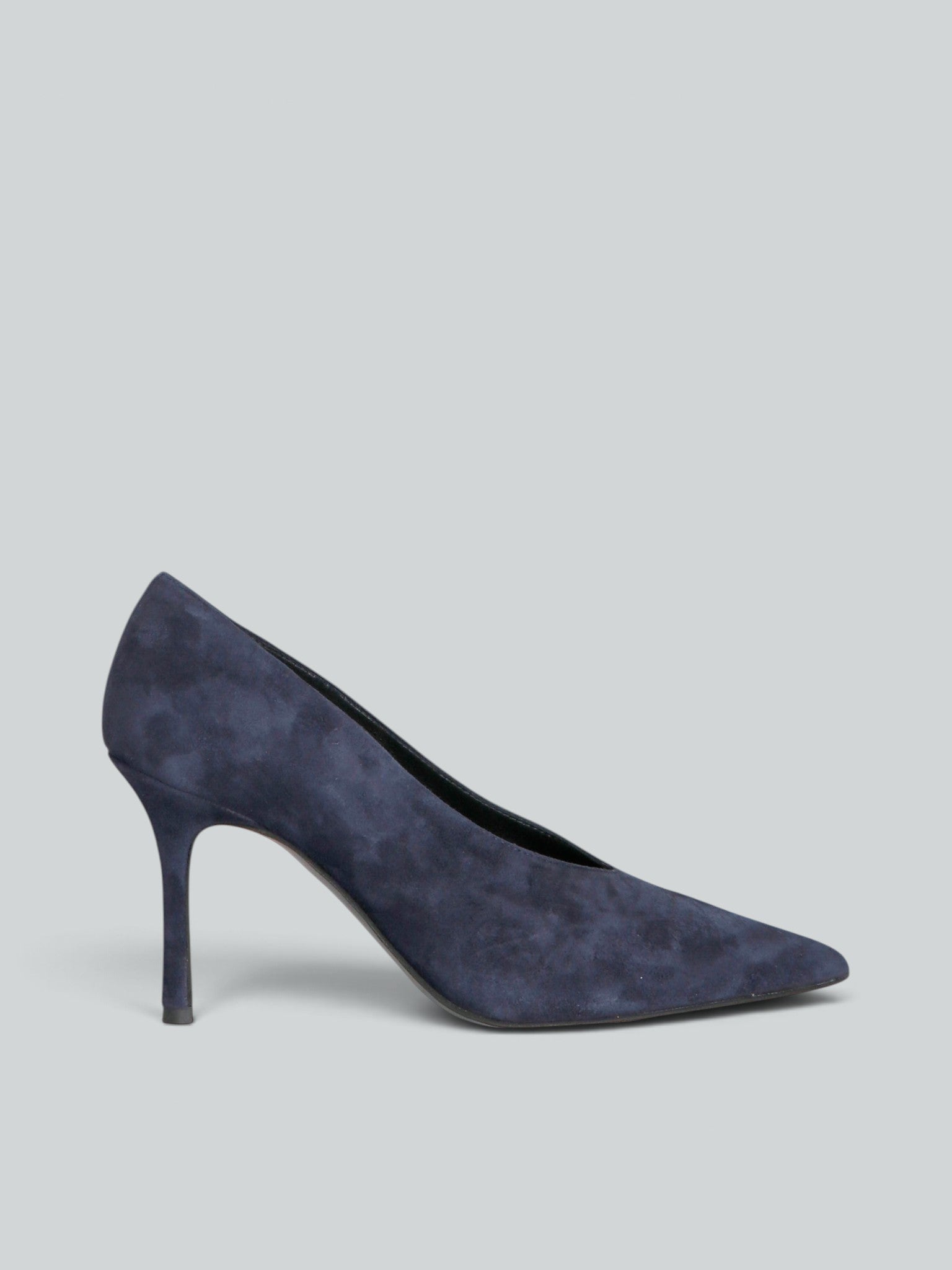 Ovyè Décolleté in camoscio décolleté blu tacco 8 cm