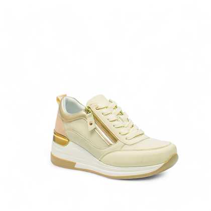 Cinzia Soft Sneakers Scarpa Tessuto White Silver