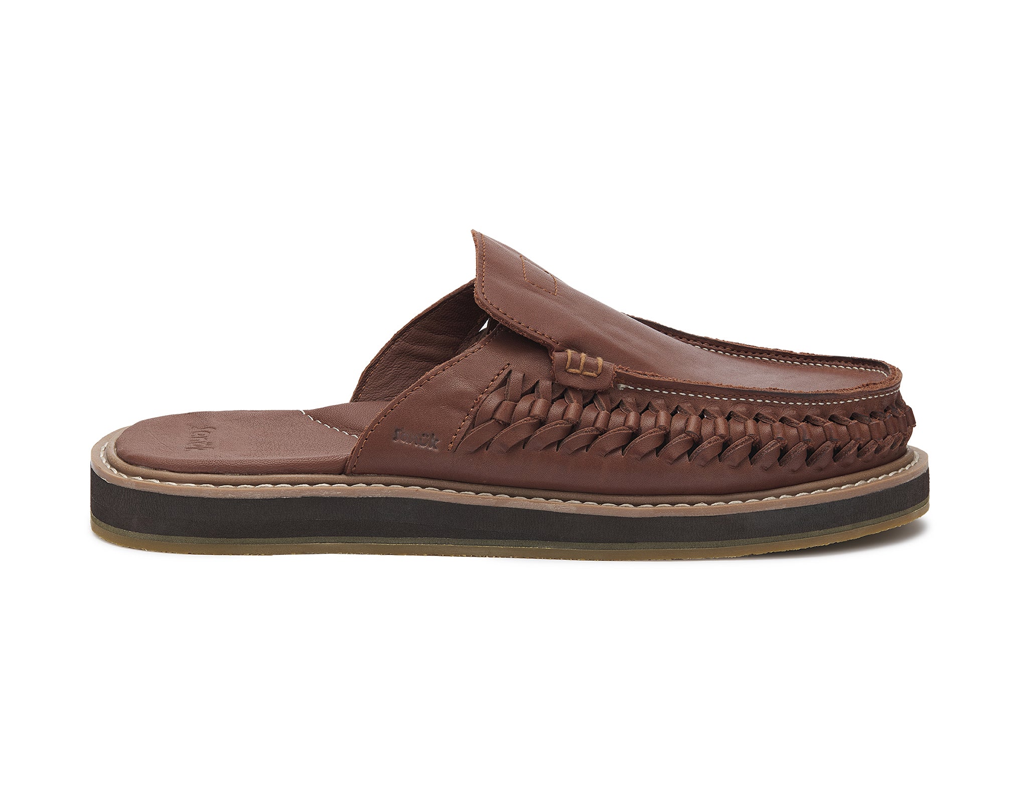 Sanuk You Got My Back Woven mule uomo Brown pelle intrecciata