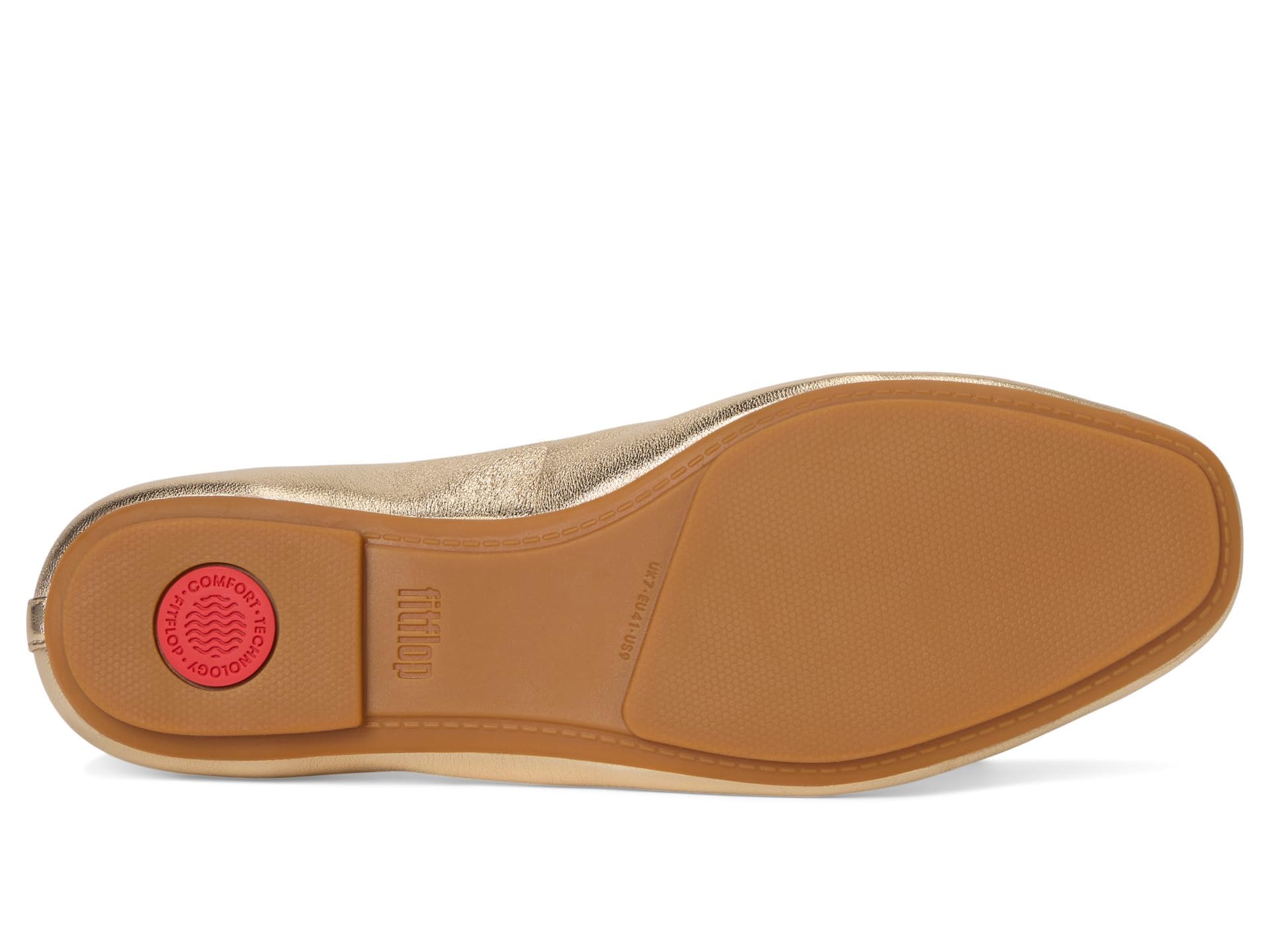 FitFlop Delicato Bow Soft Metallic-Leather Ballerine Argento