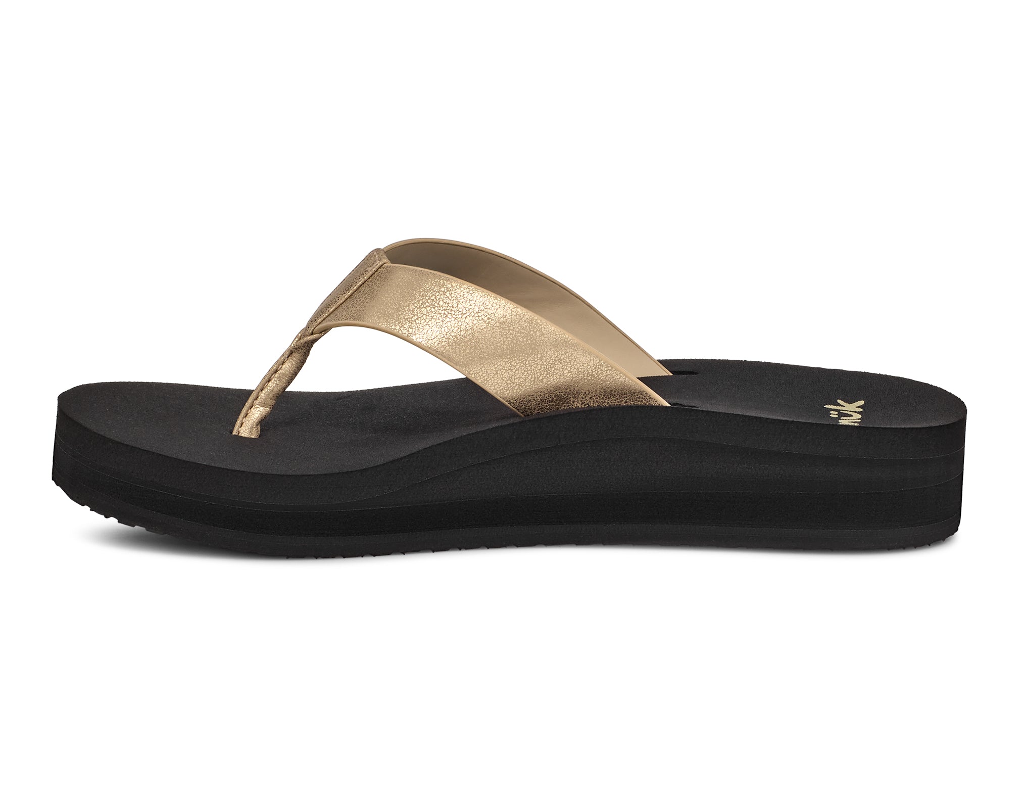 Sanuk Highland Metallic infradito donna Champagne suola morbida