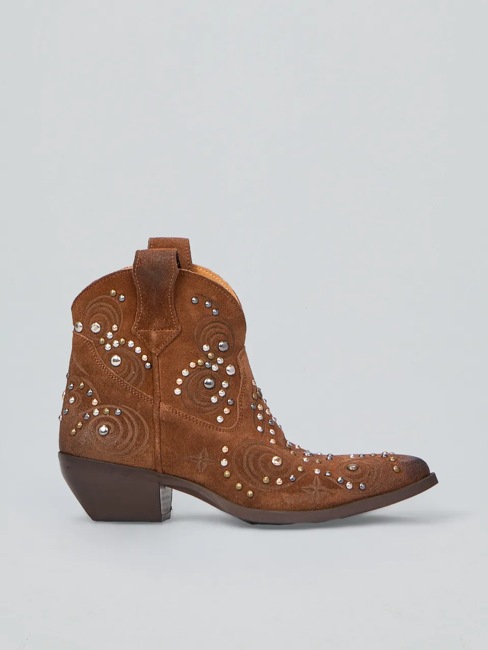 Ovyè Stivali con tacco Texani camoscio brandy tacco 5 cm