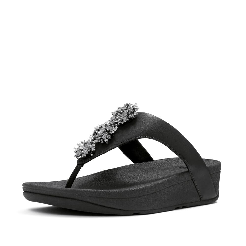 FitFlop Flowrise Adornment Toe-Post sandali donna nero