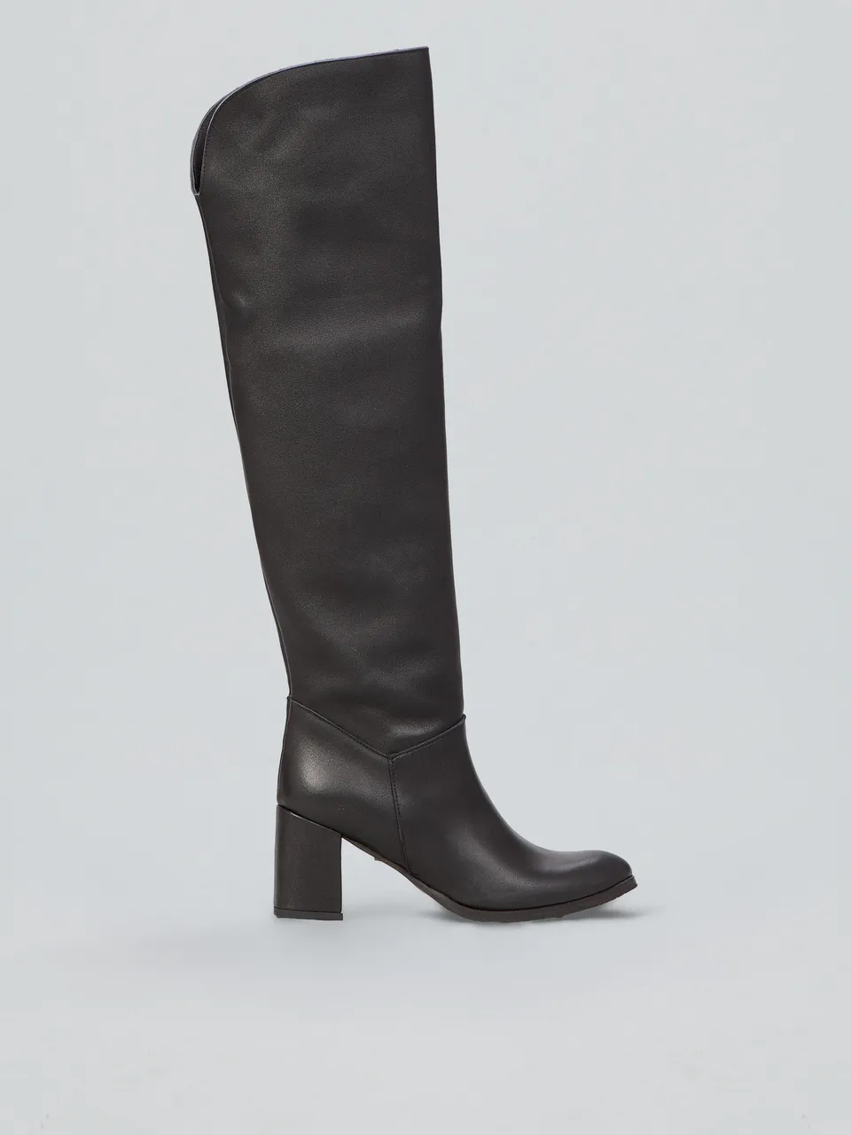Ovyè Stivali con Tacco stivali pelle nero tacco 8 cm