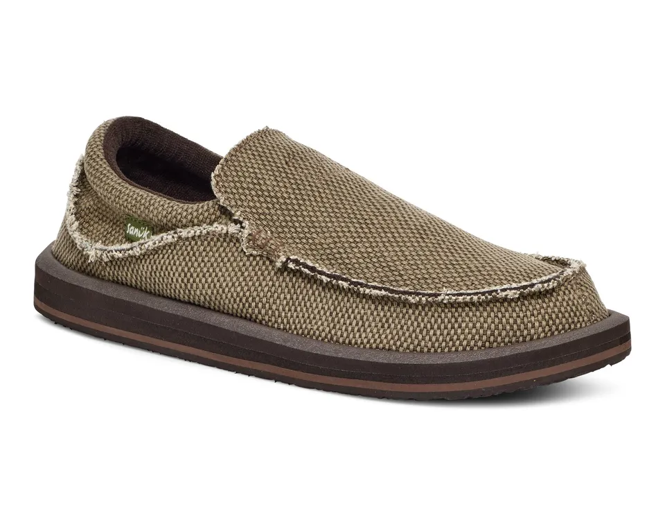 Sanuk Chiba Slip-On Uomo Marrone in Tela di Cotone