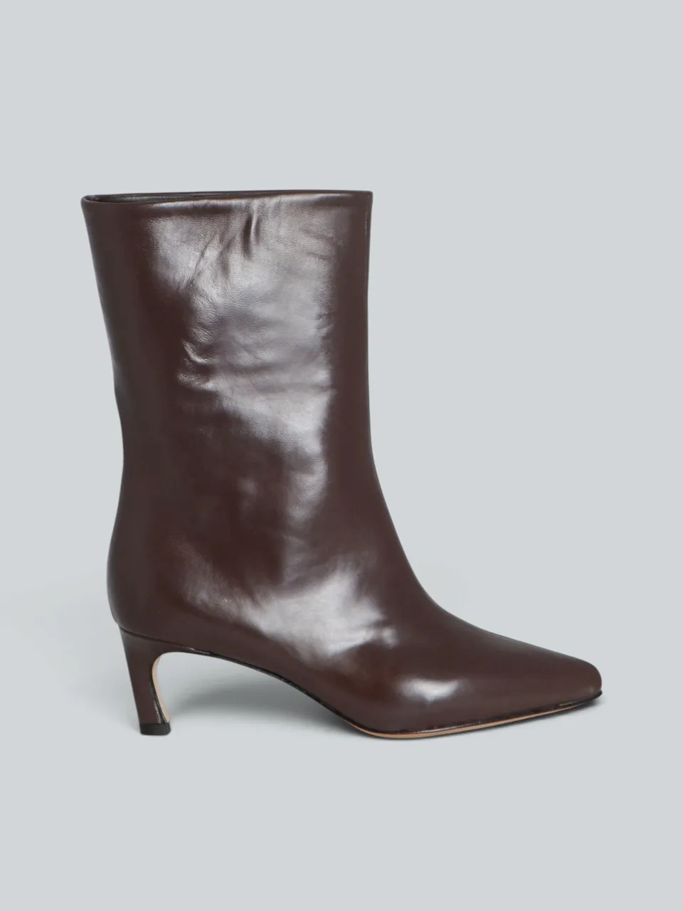 Ovyè Tronchetti con tacco in pelle moro tacco 7 cm