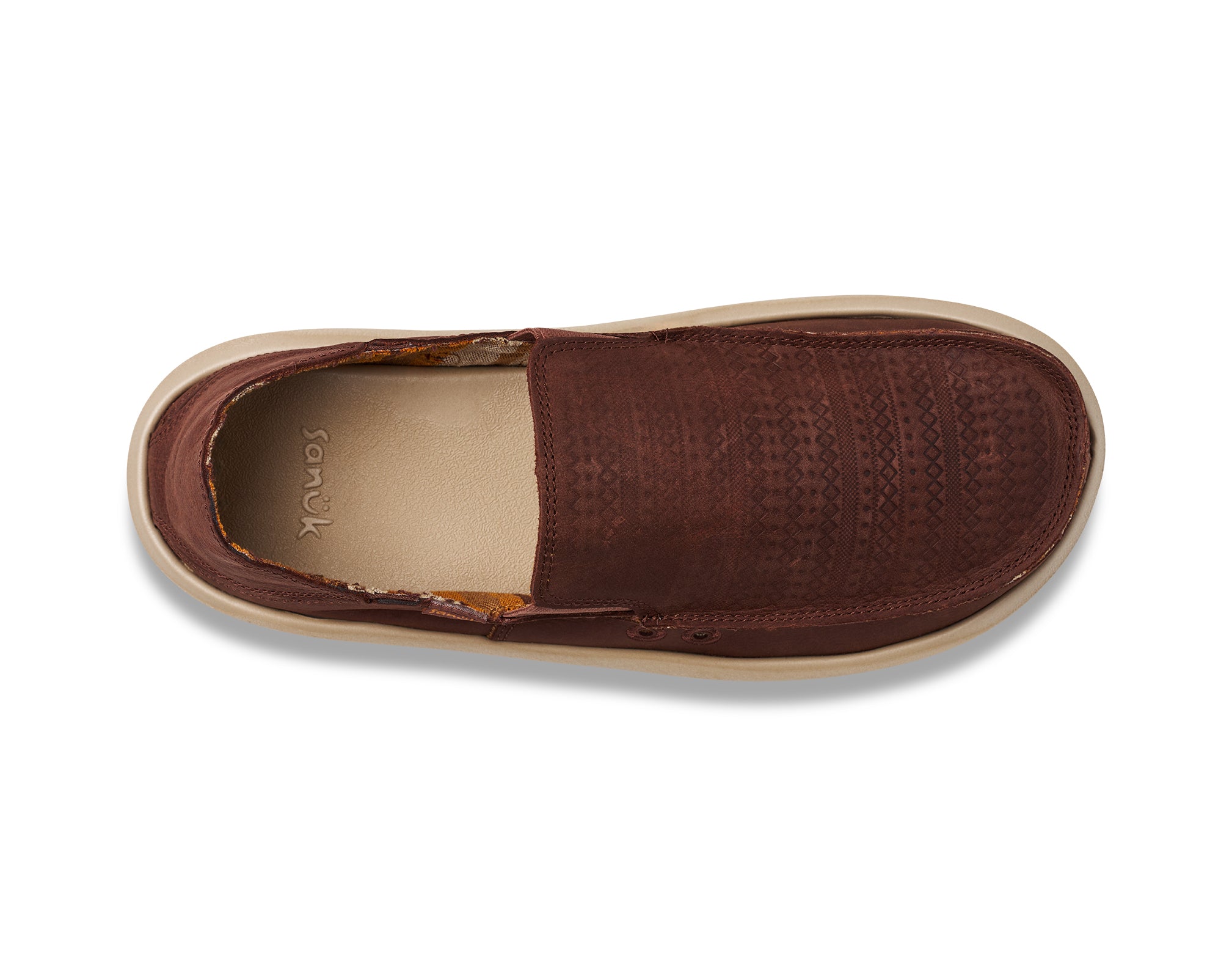 Sanuk Donny Novelty Leather slip on uomo Clove pelle