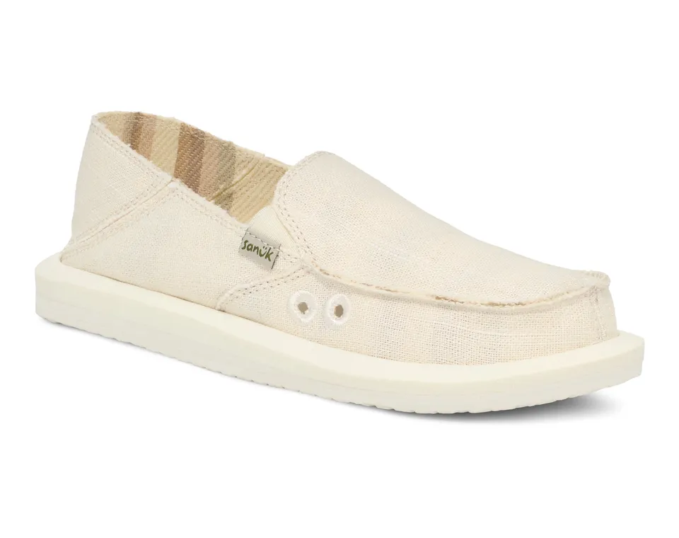 Sanuk Donna Hemp slip on donna bianche in canapa