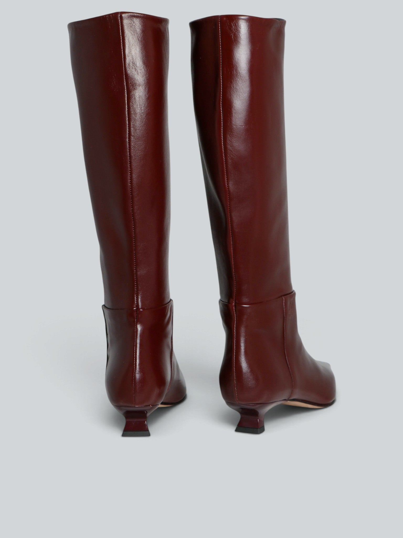 Ovyè Stivali con tacco pelle bordeaux tacco 4 cm
