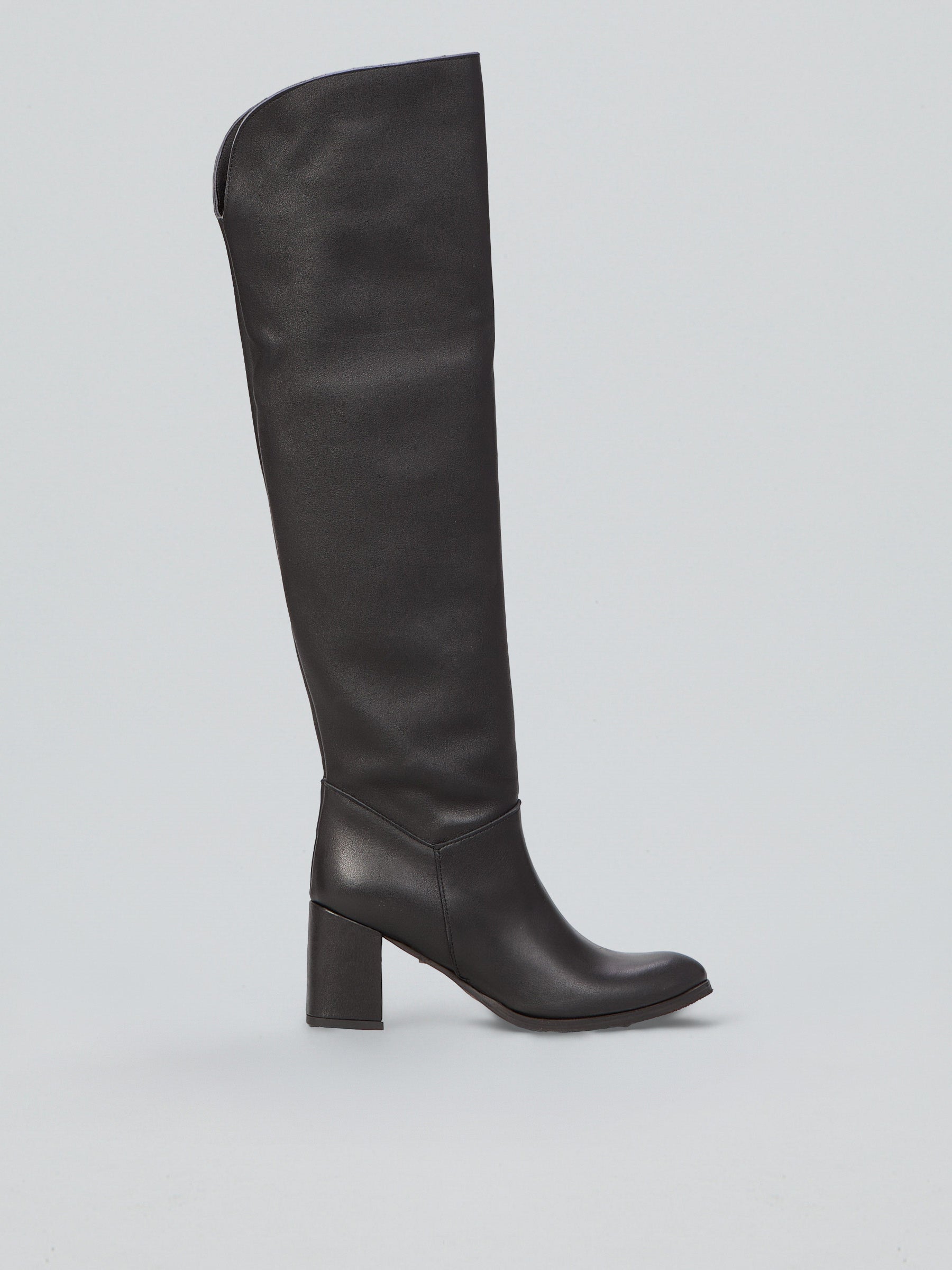 Ovyè Stivali con Tacco stivali pelle nero tacco 8 cm