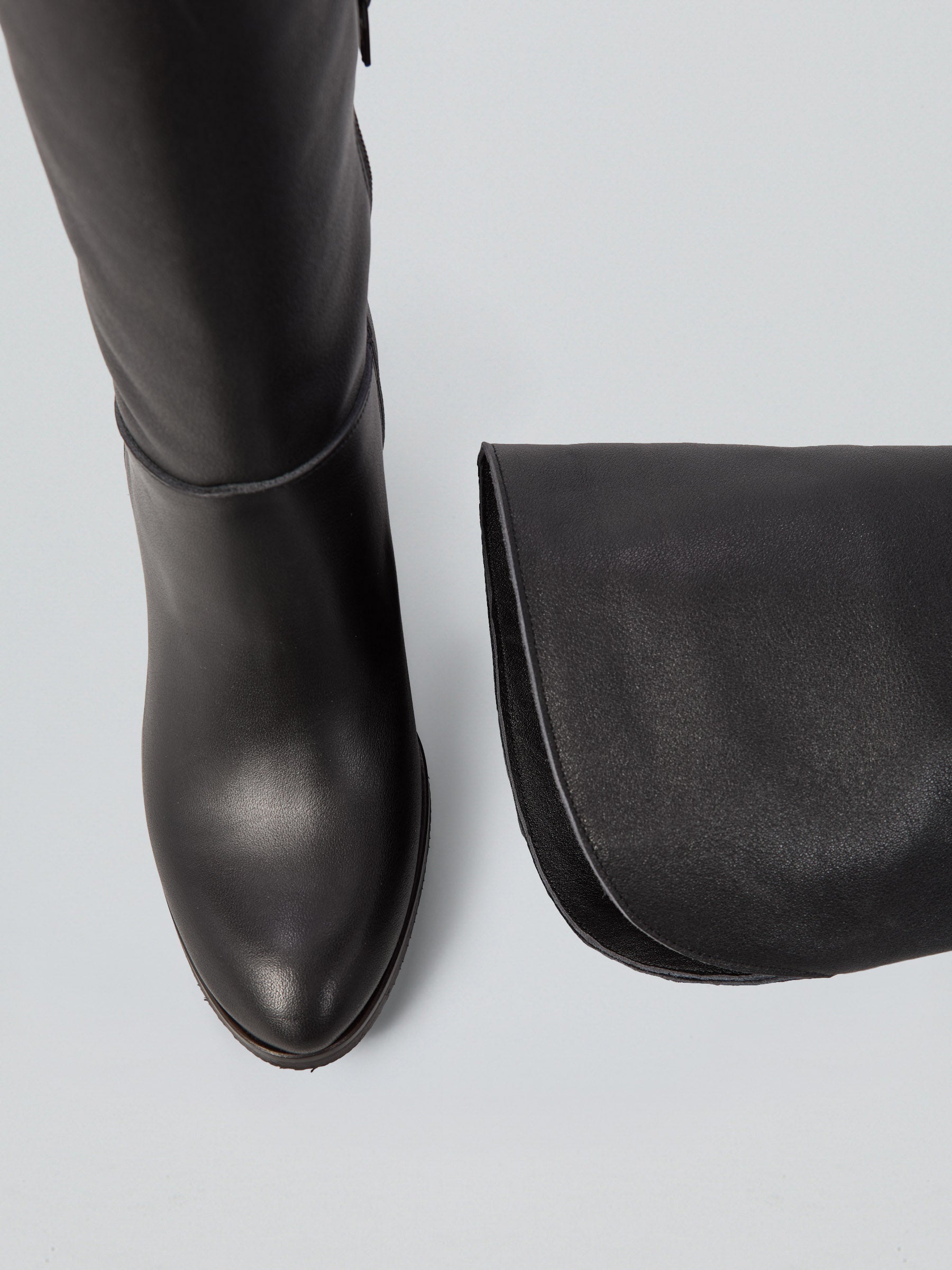Ovyè Stivali con Tacco stivali pelle nero tacco 8 cm