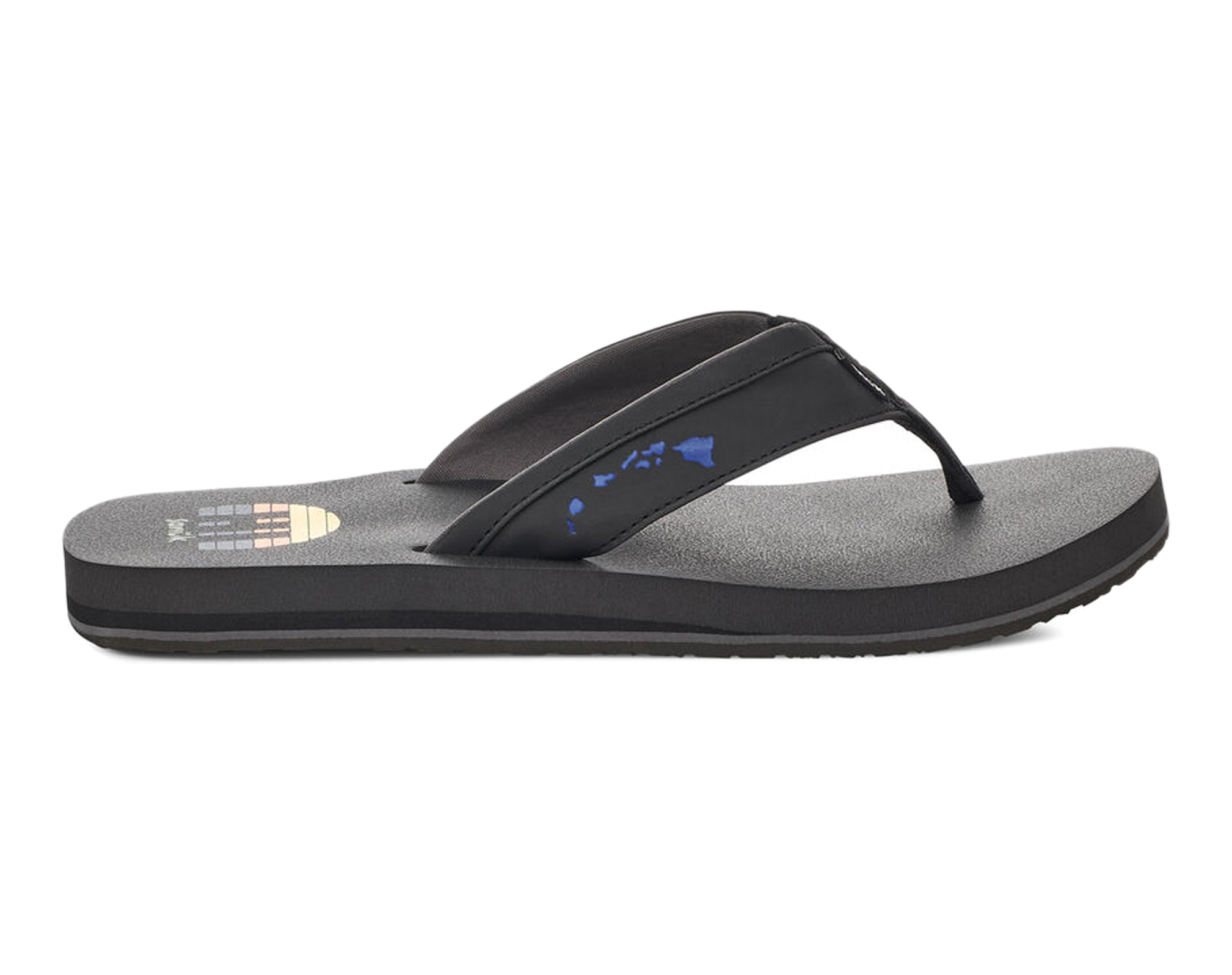 Sanuk Ziggy St Hawaii infradito uomo nero suola leggera