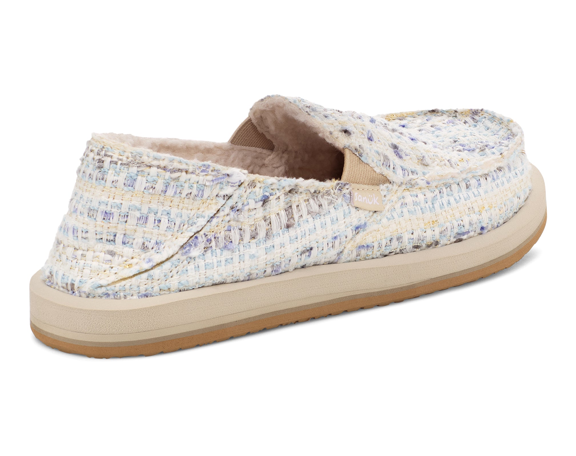 Sanuk Donna Tweed Chill slip on donna white multi tweed