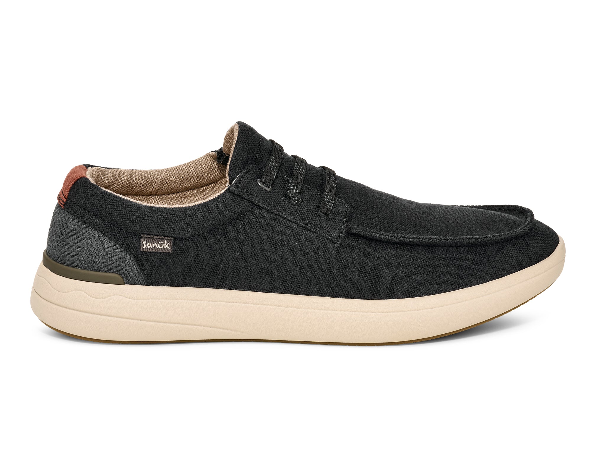 Sanuk Mason scarpe uomo nere tela slip-on sughero