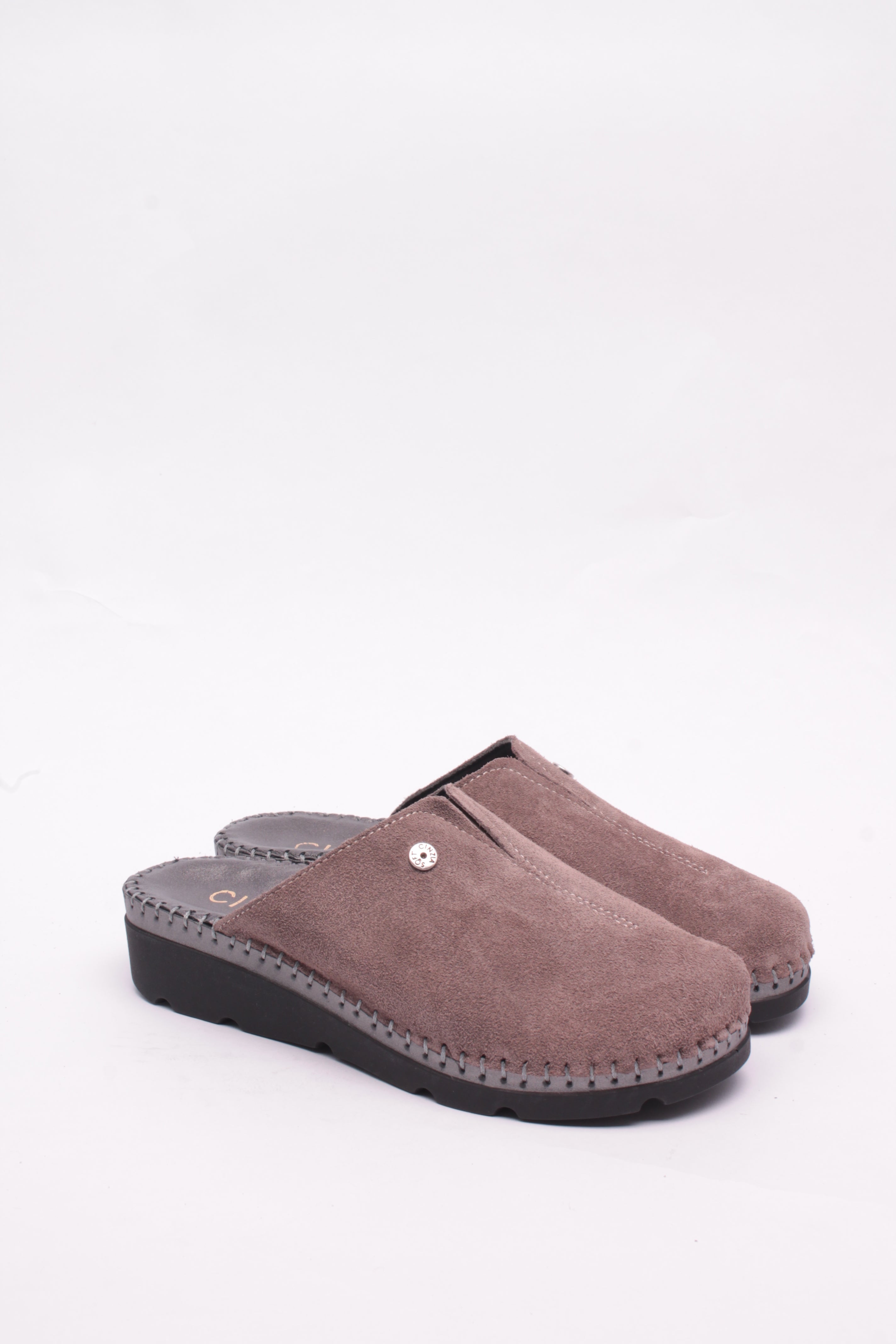 Cinzia Soft Pantofole Ciabatta Donna Pelle Tortora IMD30229
