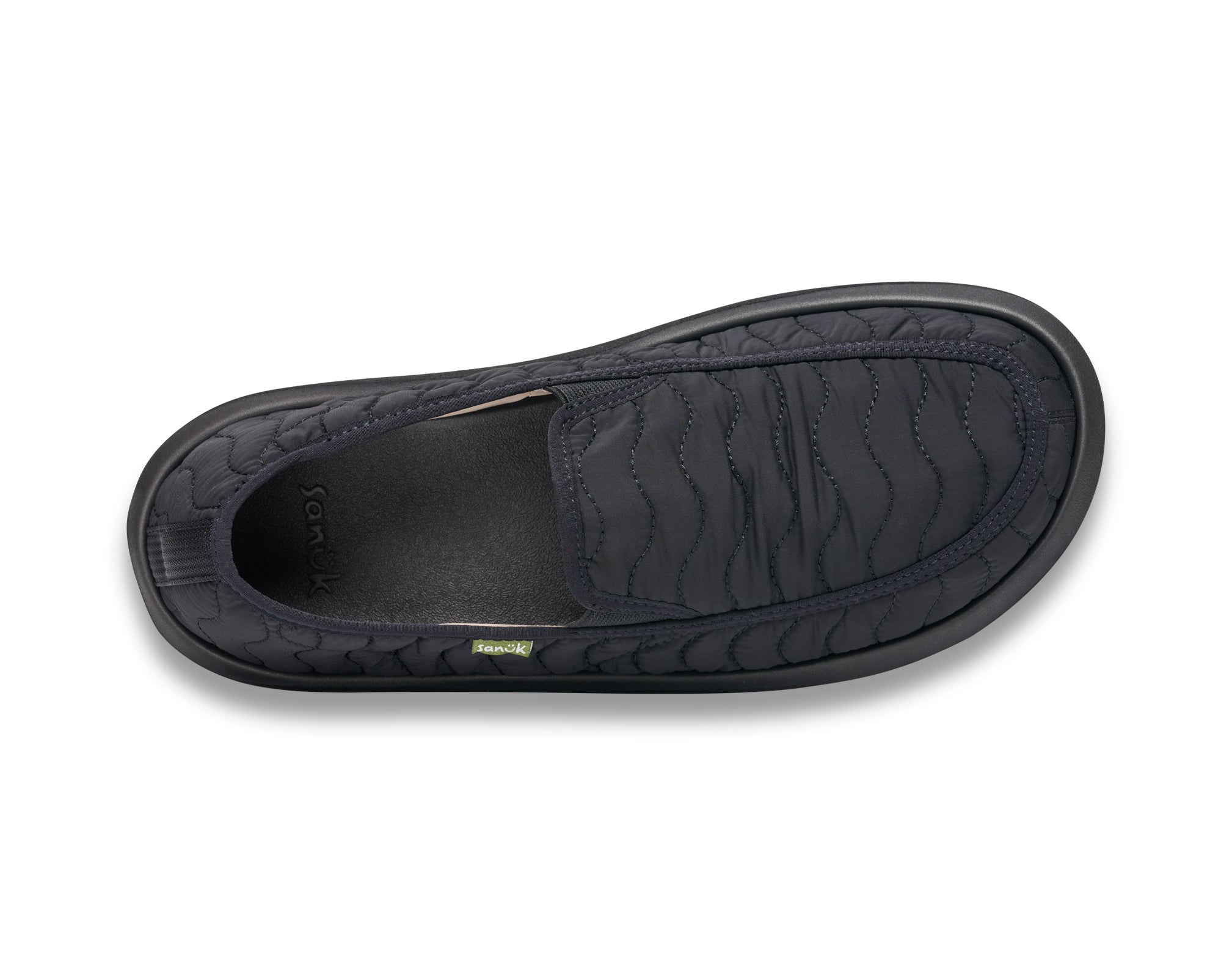 Sanuk Donny Quilted mocassini uomo neri tela trapuntata