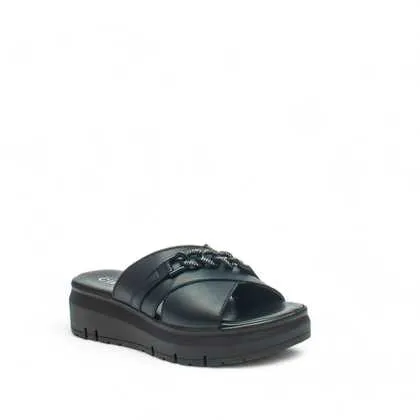 Cinzia Soft Sandali I Donna Pelle Nero con Zeppa