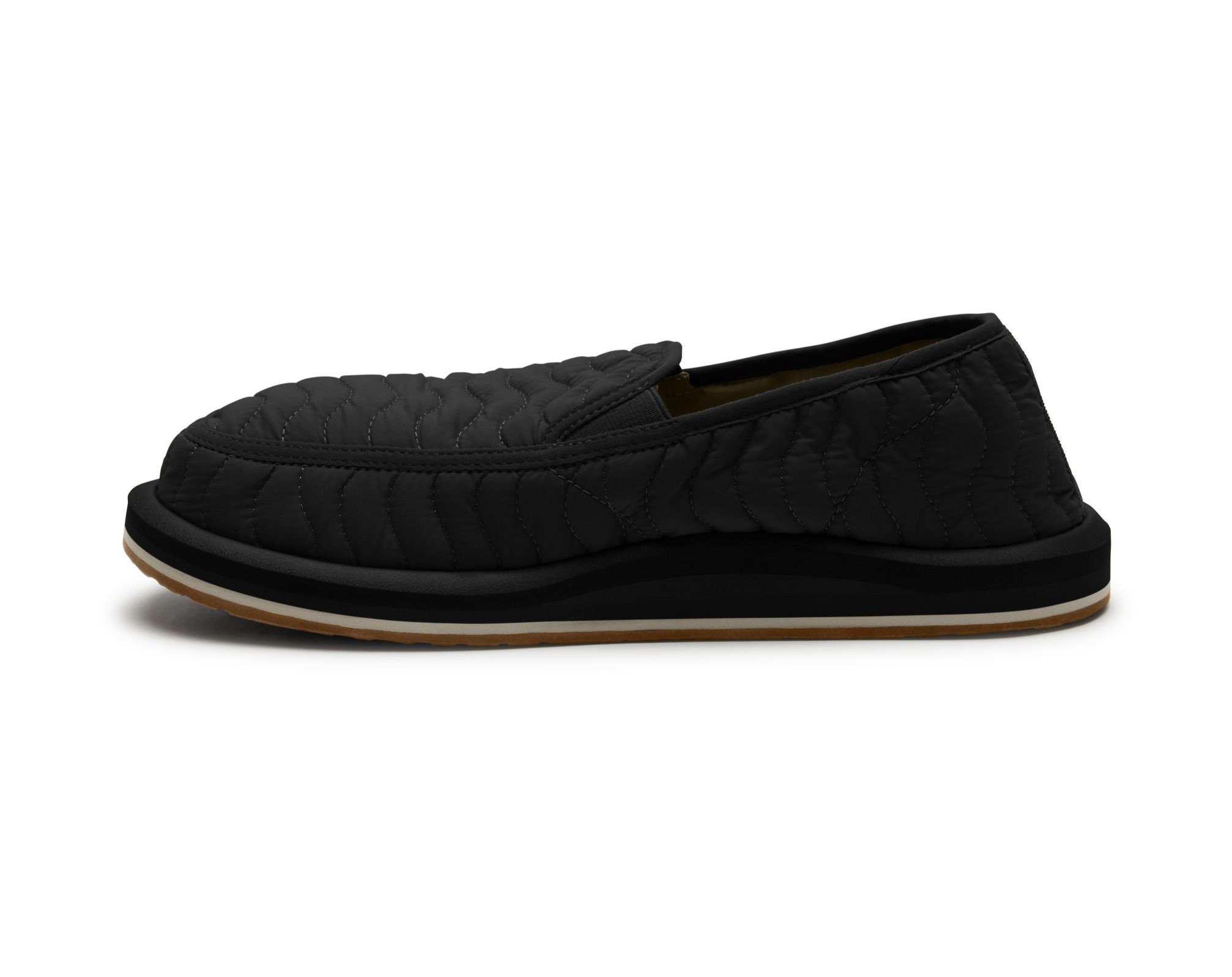 Sanuk Donny Quilted mocassini uomo neri tela trapuntata