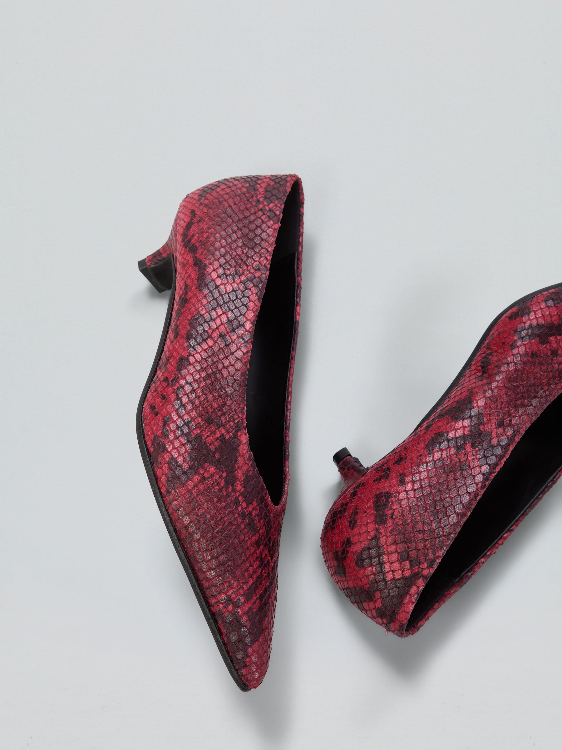 Ovyè Décolleté pitone decollete bordeaux tacco 4 cm