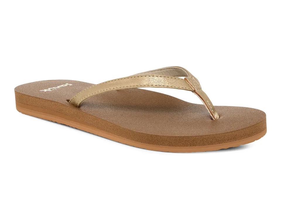 Sanuk Yoga Joy II Shimmer infradito donna champagne memory foam