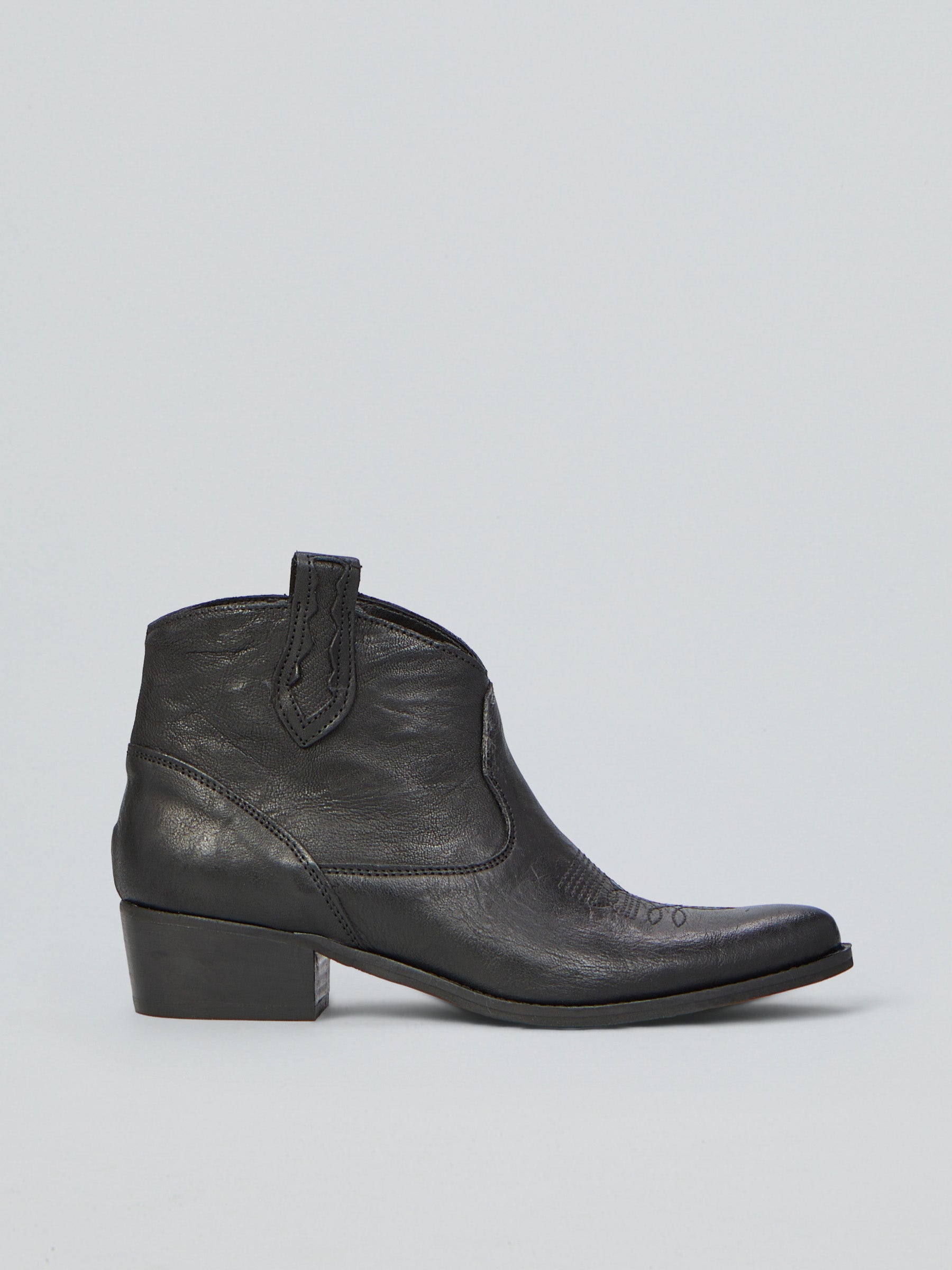 Ovyè Texanini Pelle Neri Tacco 4 cm Taglia 38