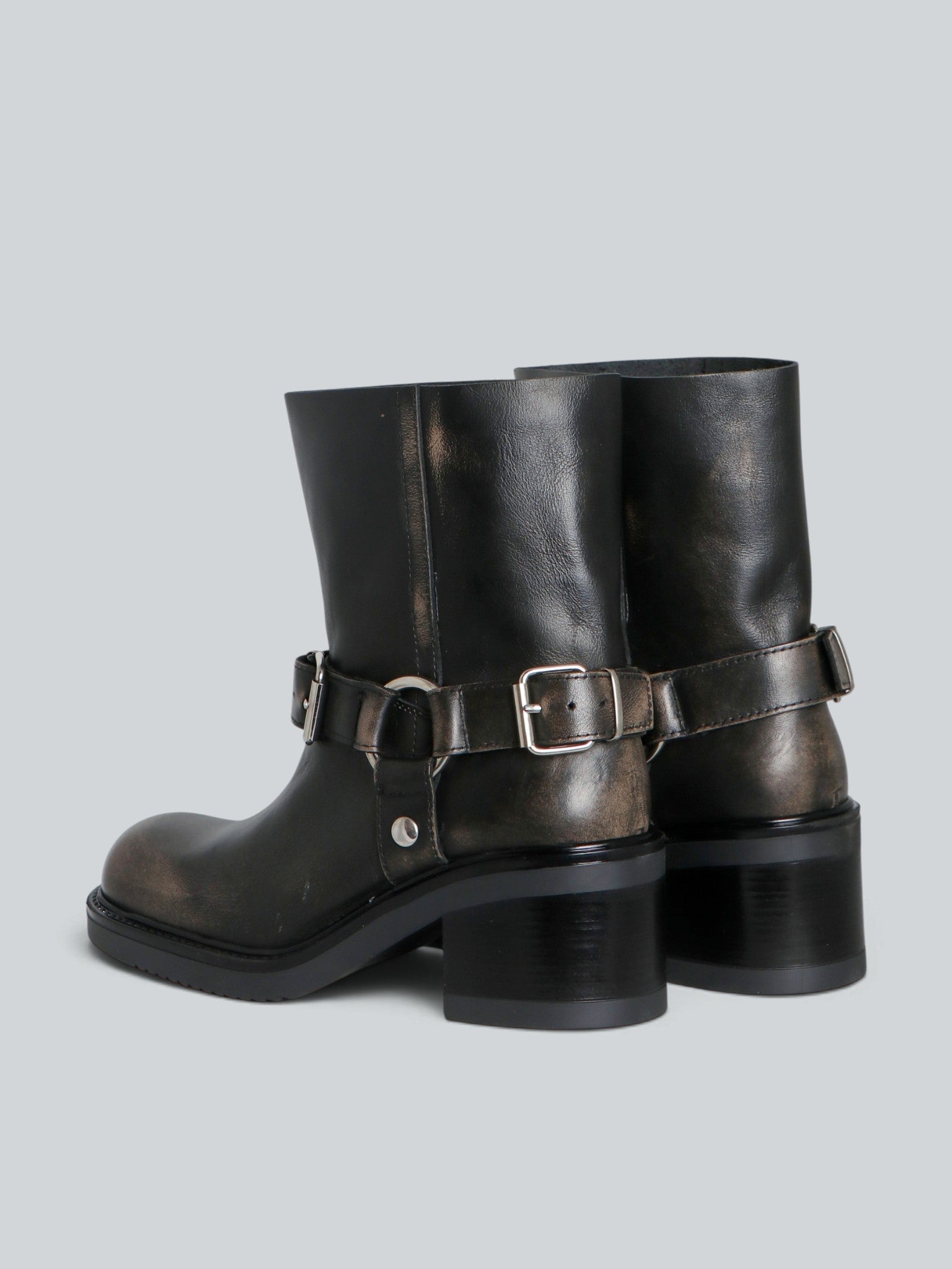 Ovyè Stivali con tacco stivaletti pelle taupe tacco 6 cm