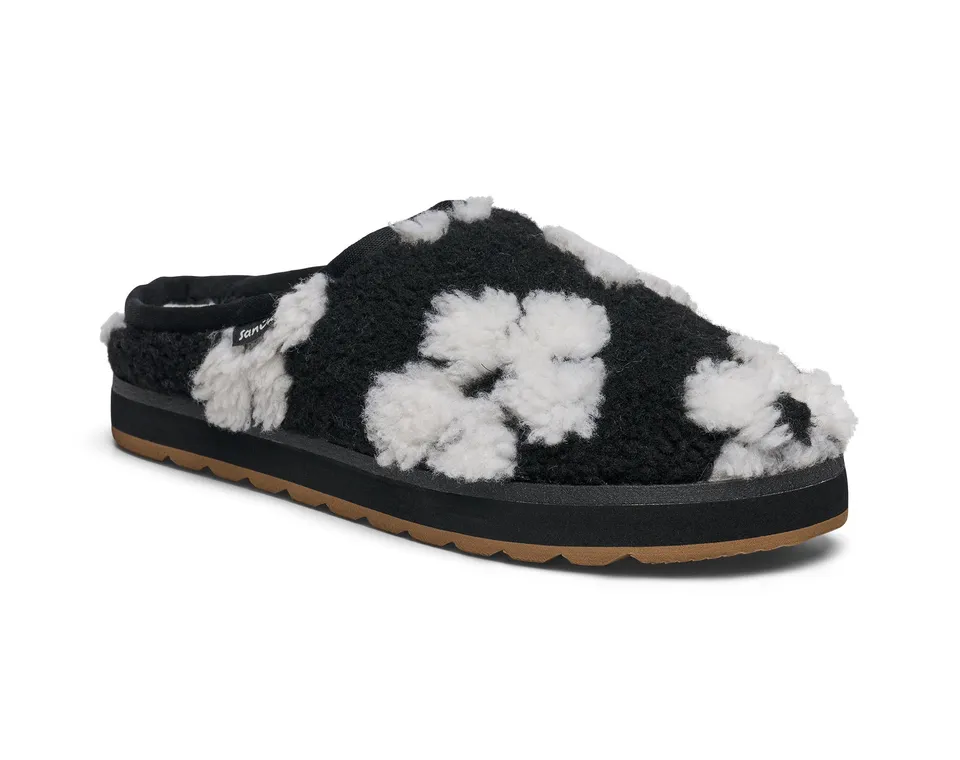 Sanuk Yoga Cloud pantofole donna camoscio nero 38