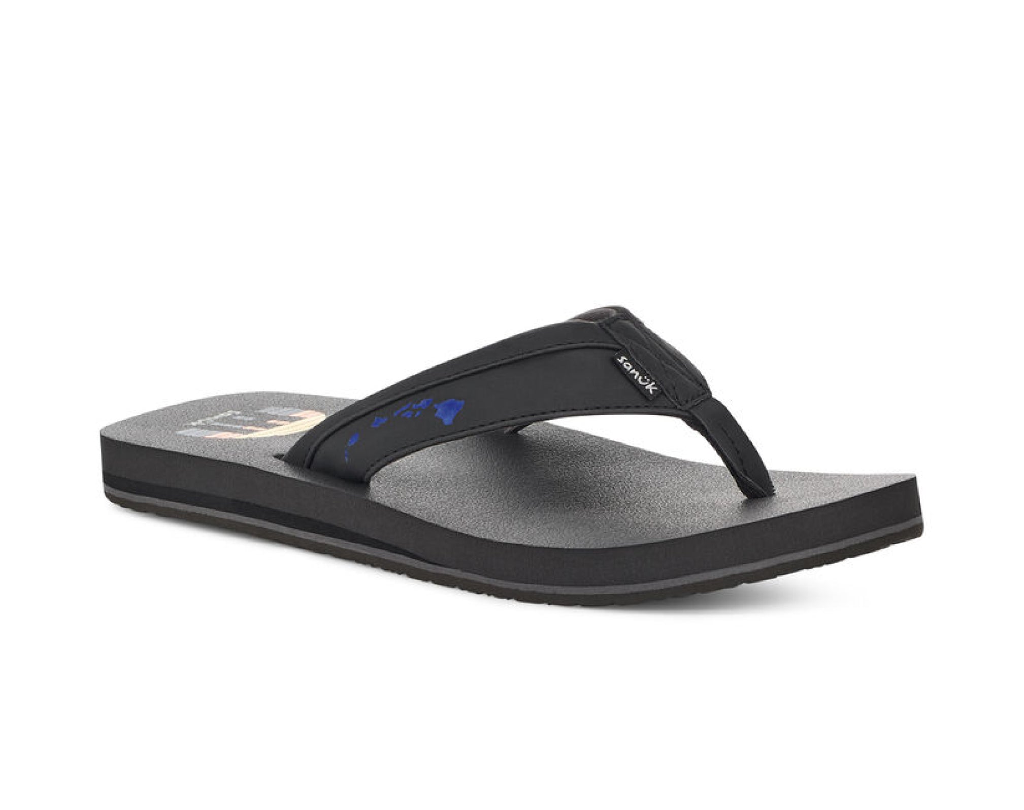 Sanuk Ziggy St Hawaii infradito uomo nero suola leggera