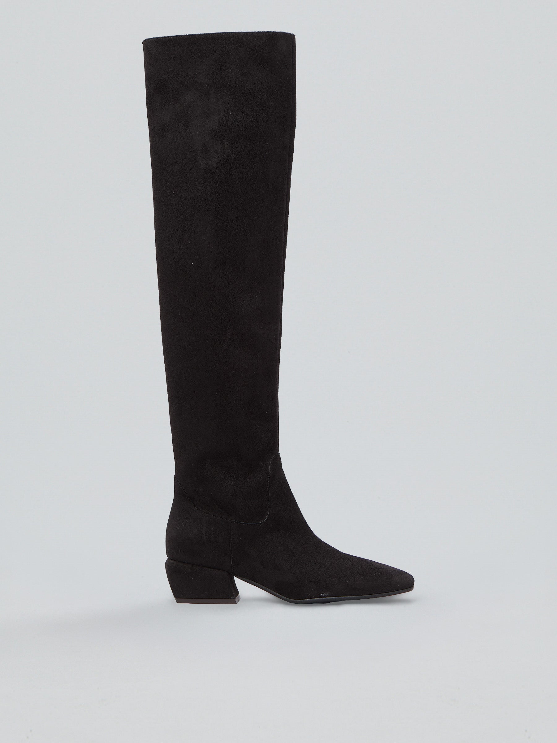Ovyè Stivali stretch camoscio nero tacco 4 cm