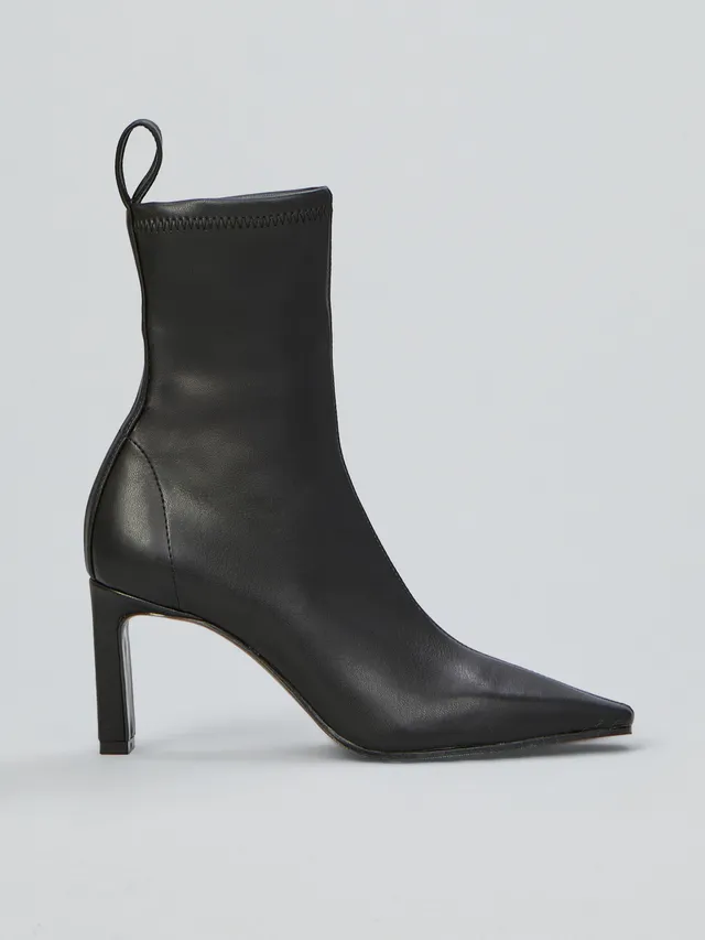 Ovyè Tronchetti tacco 7 cm neri ecopelle stretch