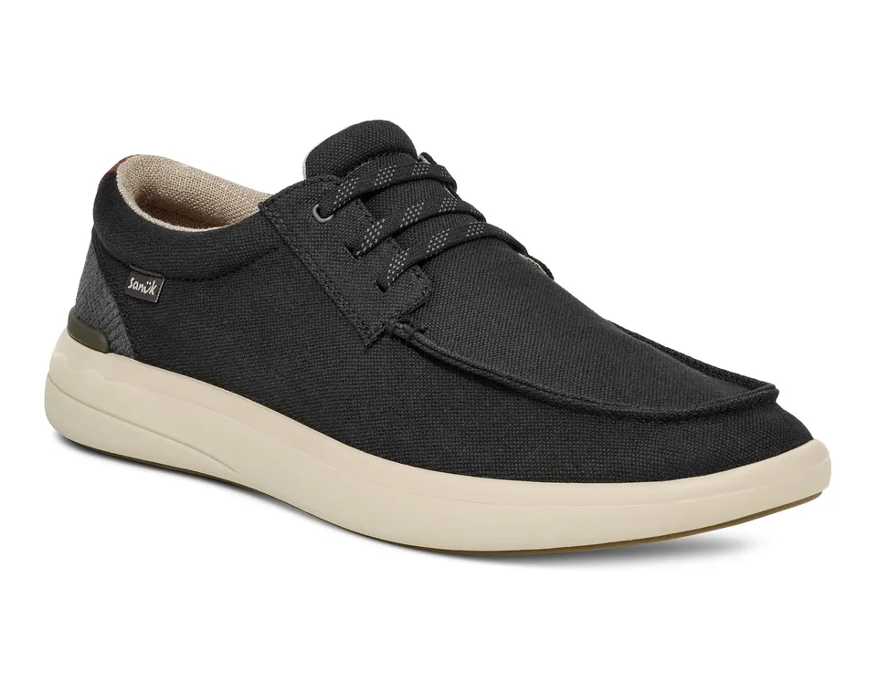 Sanuk Mason scarpe uomo nere tela slip-on sughero