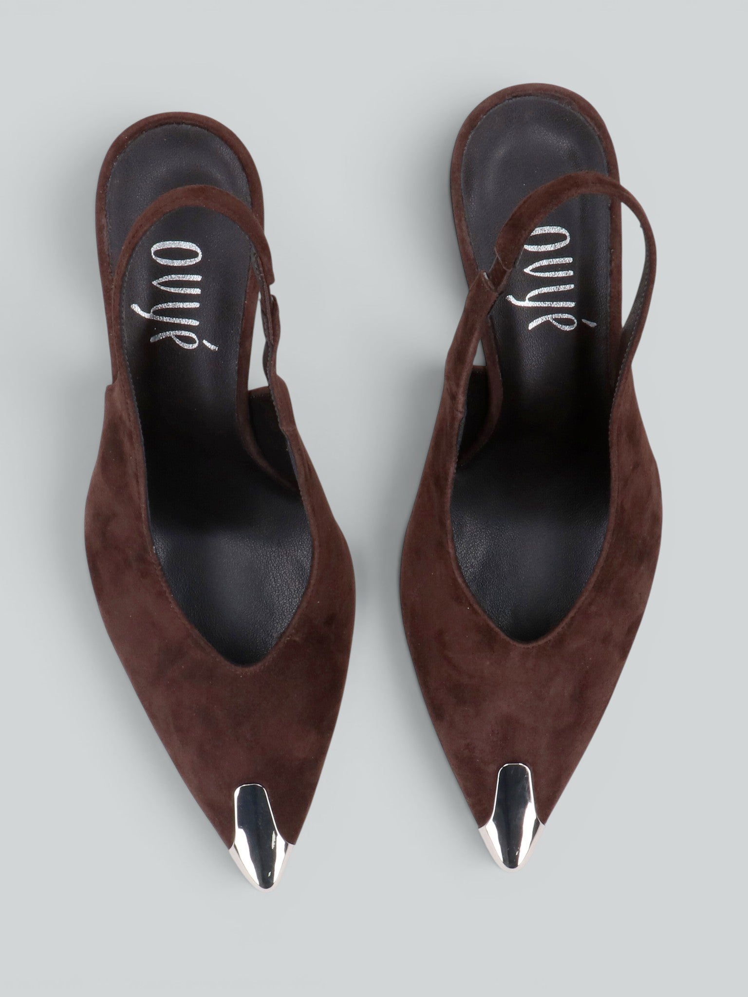 Ovyè Décolleté e Slingback Slingback Camoscio Moro Tacco 8 cm