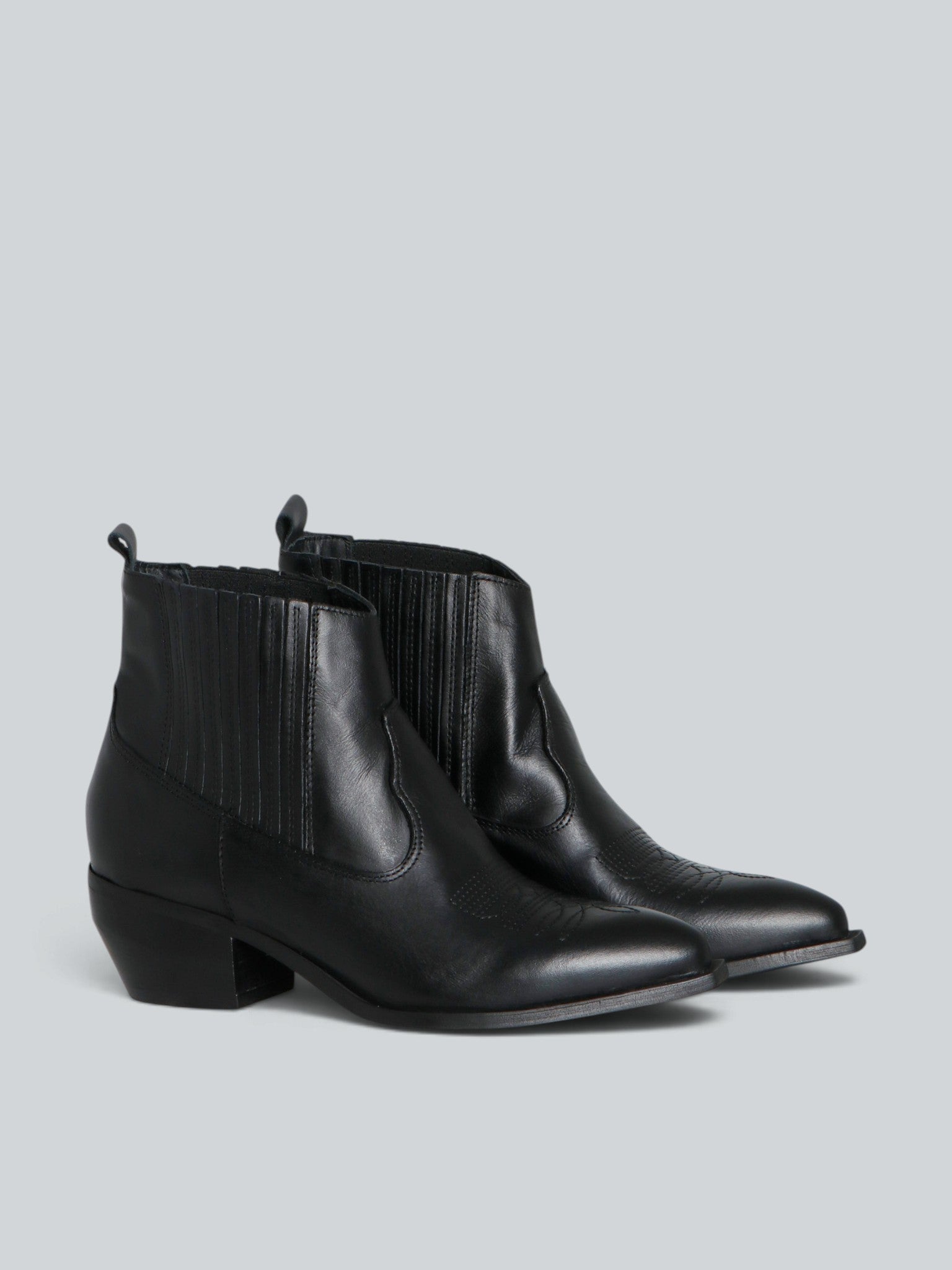 Ovye Stivali con tacco Texanini pelle neri western