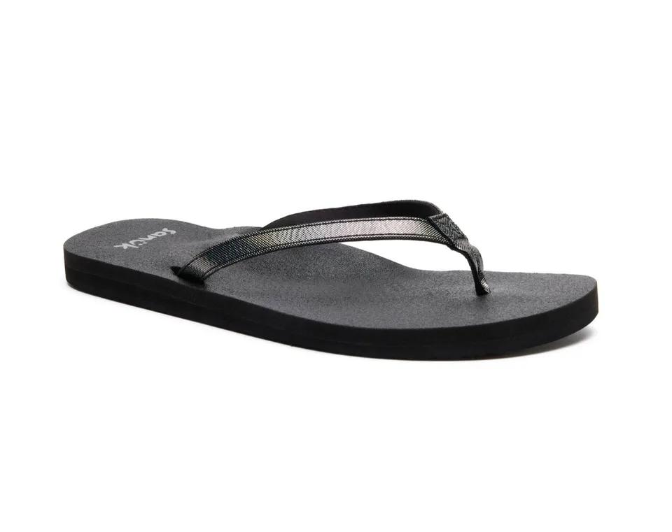 Sanuk Yoga Joy II Bling infradito argento glitter