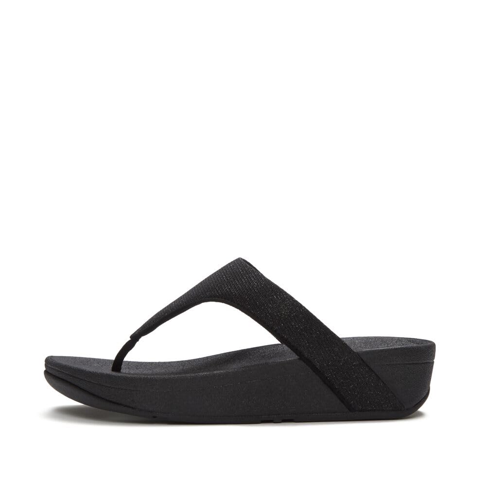FitFlop Flowrise Glitz Toe-Post sandali donna nero