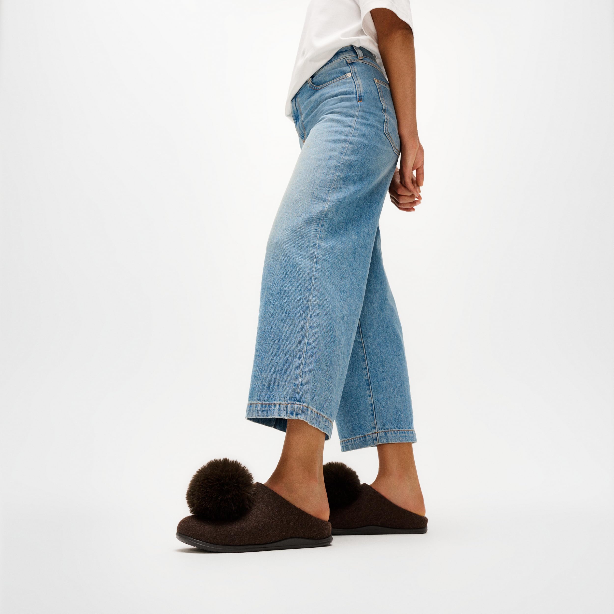 FitFlop IQ-Snug Felt Pom Pom pantofole donna feltro taglia 39