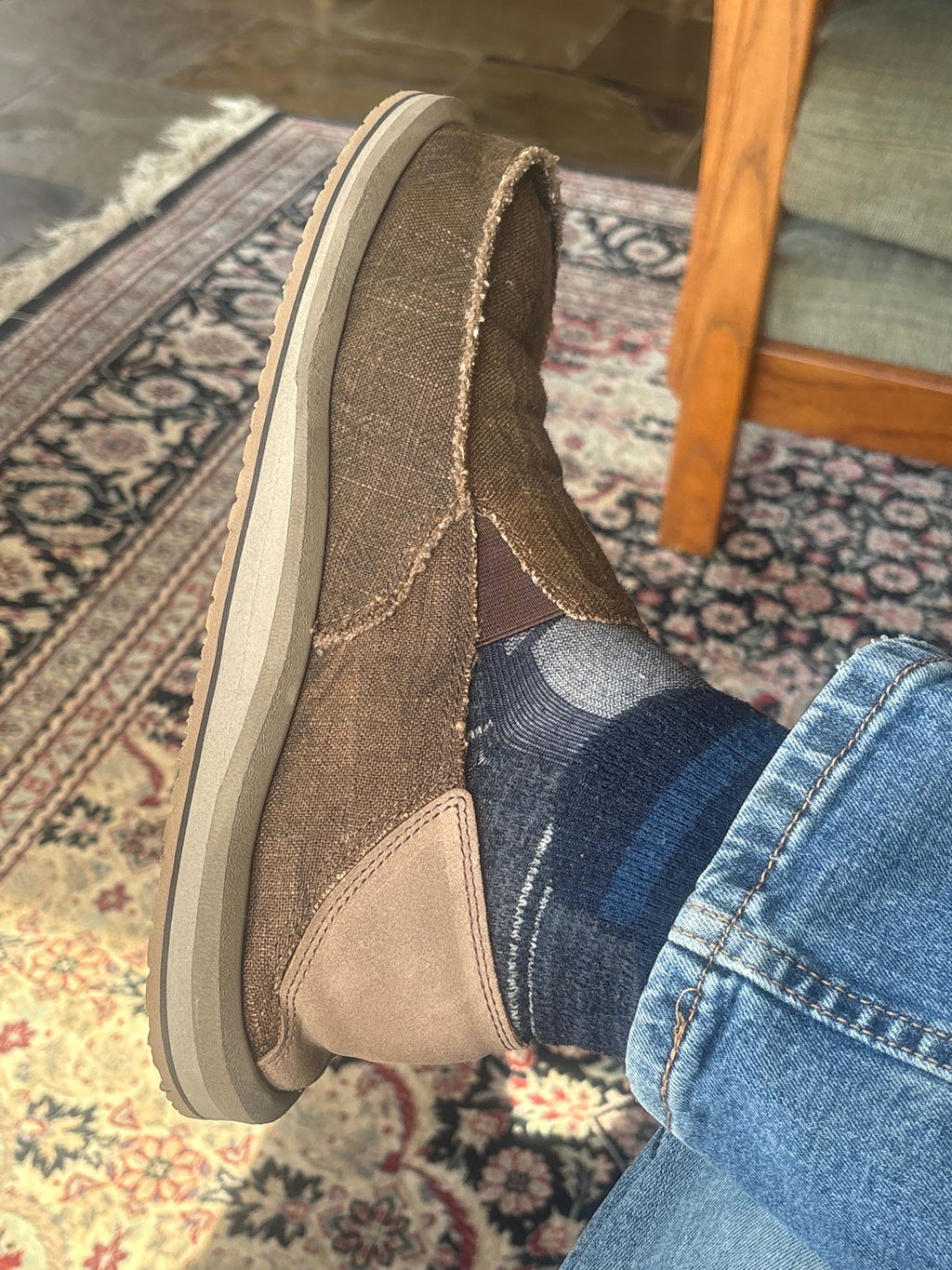 Sanuk Donny Novelty Chill slip on uomo Pinecone pelliccia sintetica