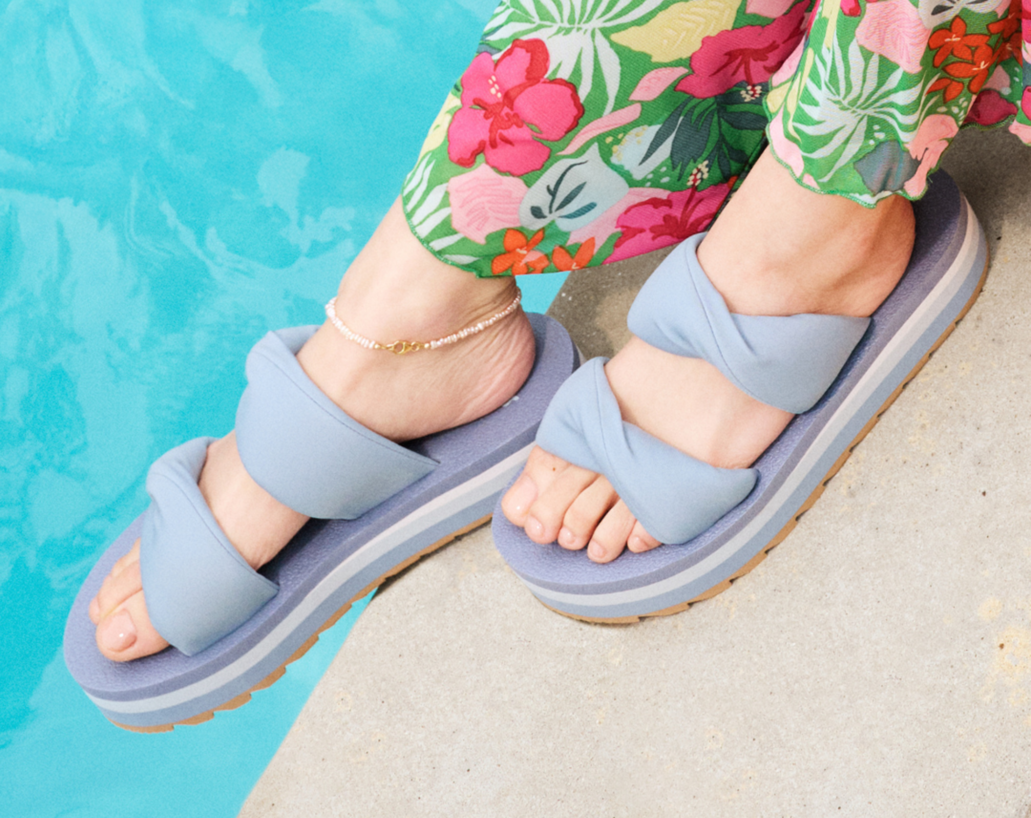 Sanuk Yoga Twist-N-Slide sandali donna Tan platform