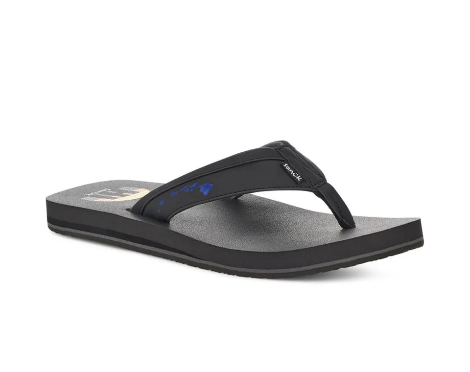 Sanuk Ziggy St Hawaii infradito uomo nero suola leggera