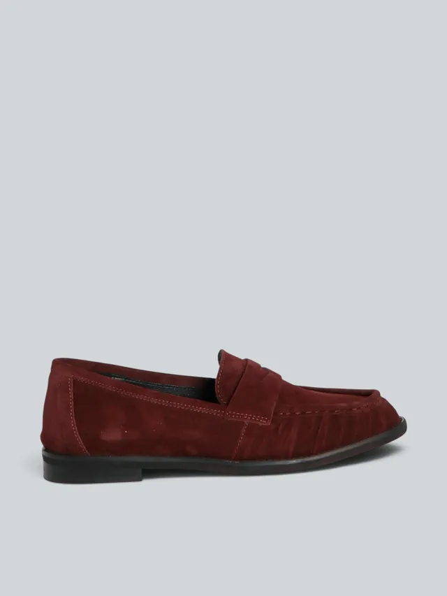 Ovyè Mocassini Camoscio Bordeaux Tacco 1 cm Taglia 38