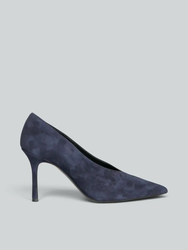 Ovyè Décolleté in camoscio décolleté blu tacco 8 cm