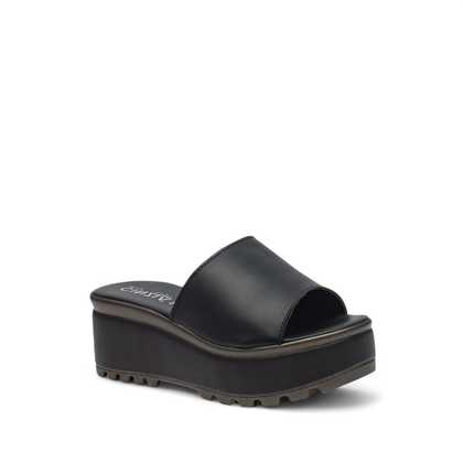 Cinzia Soft Sandali sandalo donna pelle nero zeppa gomma