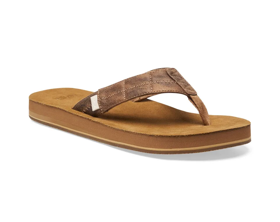 Sanuk Hideout sandali uomo Tobacco Brown pelle sintetica