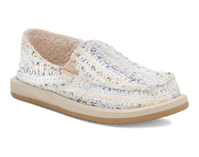 Sanuk Donna Tweed Chill slip on donna white multi tweed