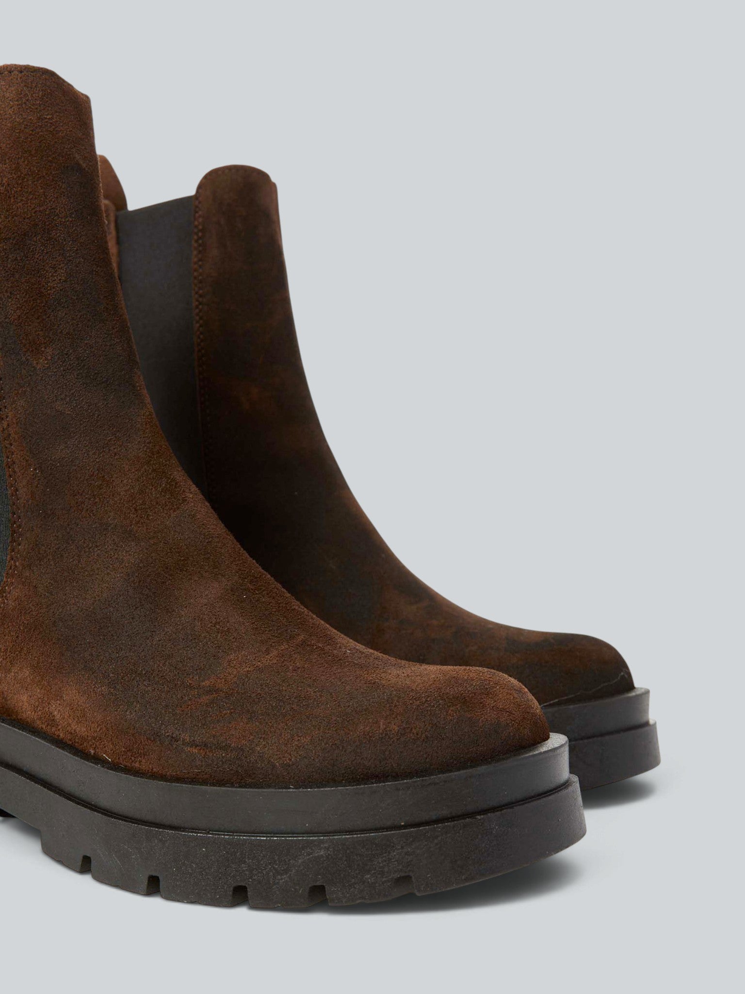 Ovye Stivali con tacco Chelsea boot camoscio moro