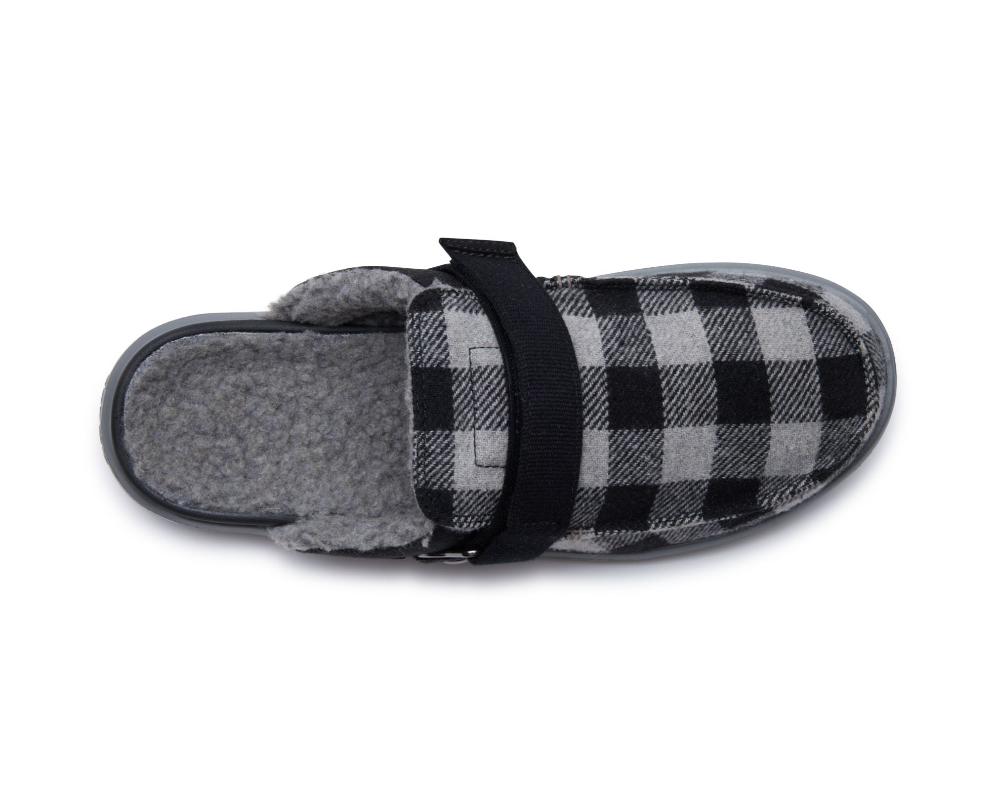 Sanuk Happy Hour Lite mocassini uomo Black Grey flanella sherpa
