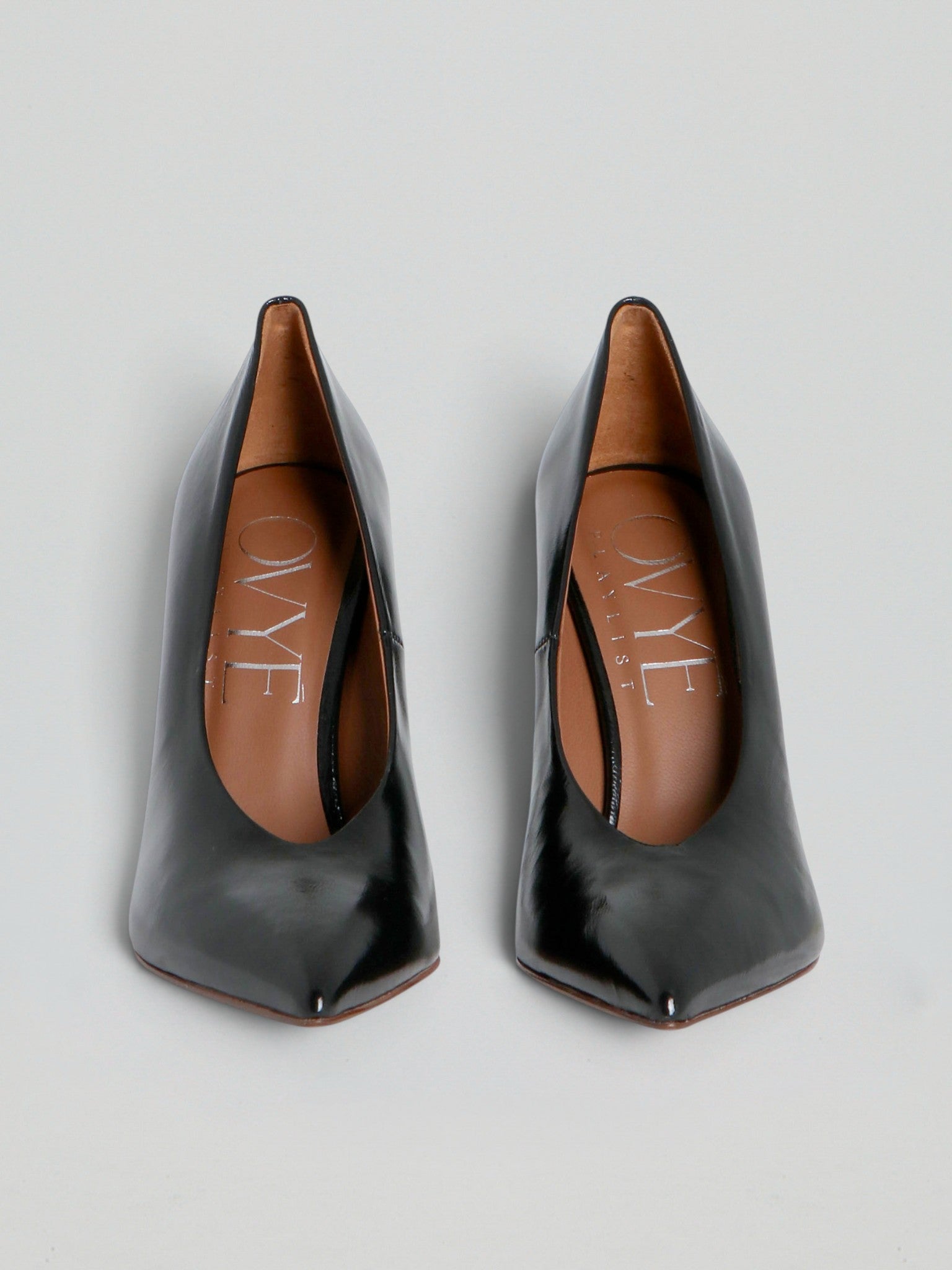 Ovyè Décolleté e Slingback pelle nera tacco 10 cm