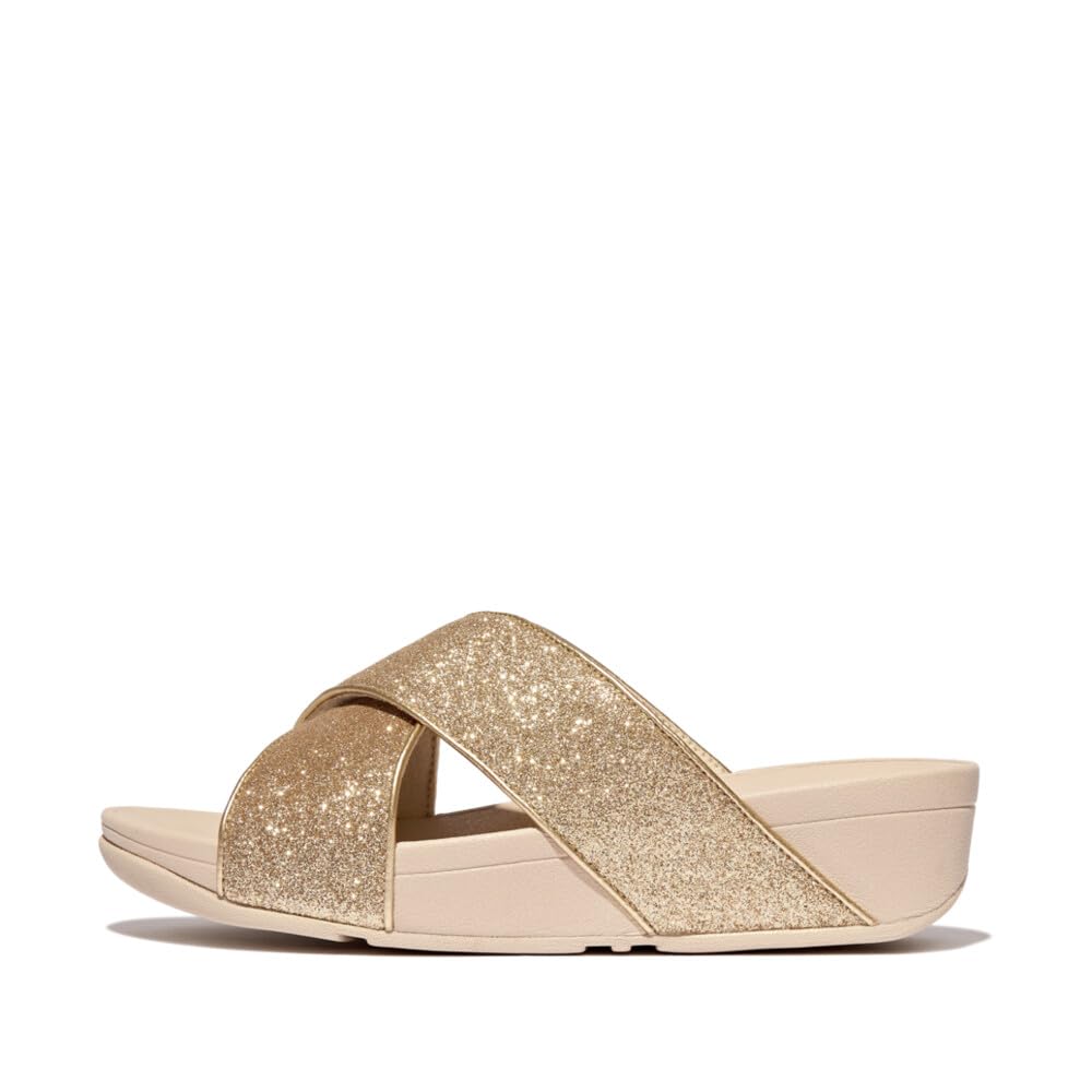 FitFlop Lulu Glitterdust Slides Ciabatte Platino 39 EU
